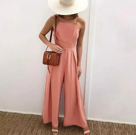 Wide Leg Jumpsuit Back Ties - Picture 2 of 6